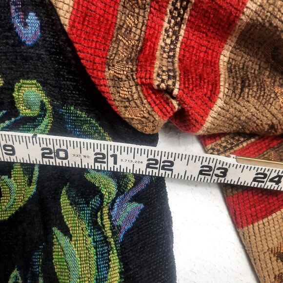 Vintage Sag Harbor Tapestry Jacket Womens 14? Paisley Button Up Navy Red Gold - Picture 6 of 8